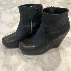 Rick Owens zip platform ankle boots